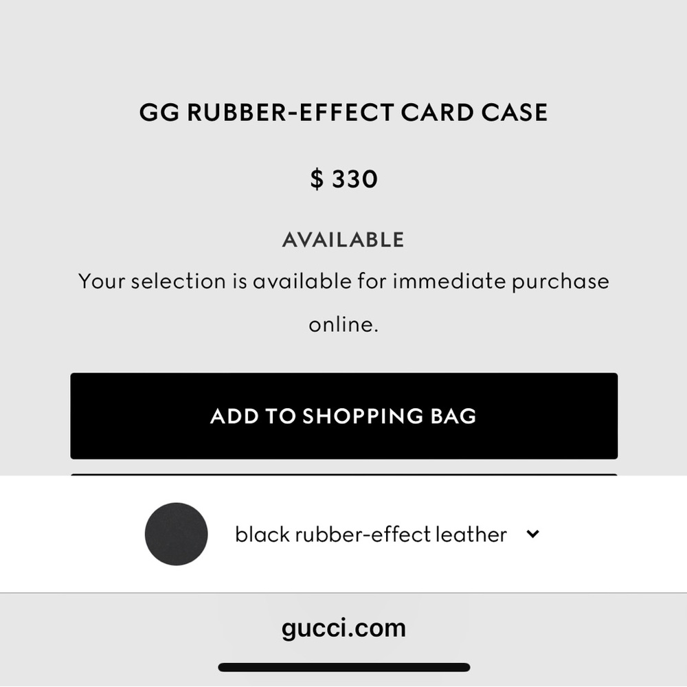New Leather Rubber Effect Card Case on Gucci website for $330 - Picture 5 of 6